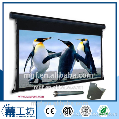 120'' elegant appearance tensioned Projector screen High quality flat surface Tensioned style remote control projector screen